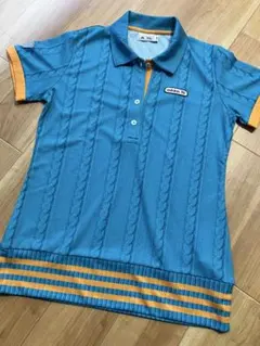 adidas ケーブル編み風柄ポロシャツ