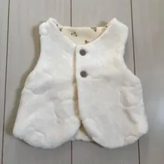 クマ柄フリースベビーベスト
