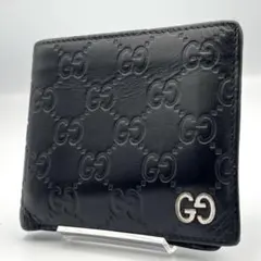 大人気✨ドリアン　グッチ　GG シマ　レザー　二つ折り　財布　インターロッキング