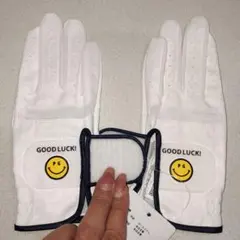 パーリーゲイツ ゴルフグローブ 両手用 SS 白×ネイビー にこちゃん☺️