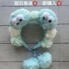 USJ カチューシャ セサミストリート クッキーモンスター ポンポン 水色