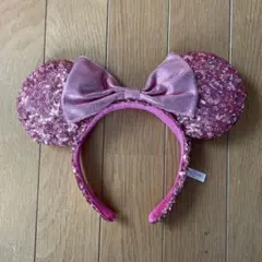 ミッキー耳カチューシャ ピンク スパンコール
