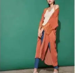 オレンジ カーディガン