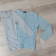 ユニクロ ストライプカットソー2枚セット