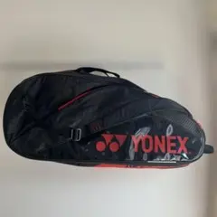 ヨネックス　ラケットバッグ　テニス　バトミントン　黒赤　大容量　合宿