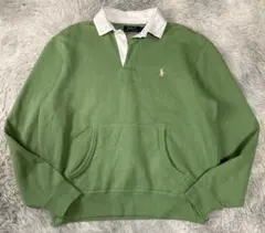 現行　ポロラルフローレン　ドッキング ラガー スウェット くすみグリーン ポニー