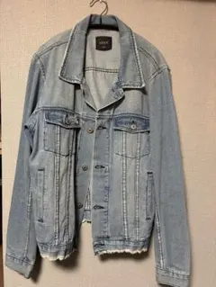 LUCY デニムジャケット Gジャン L フリンジ オーバーサイズ