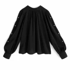 グレイル　前後2Wayボウタイパールスリットスリーブブラウス