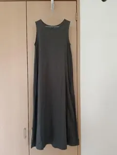 【ユニクロ】ノースリーブ ロングカットソーワンピース チャコールグレー Mサイズ