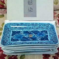 新品 たち吉 華唐草 焼物皿 角皿 5客セット 21.5cm×12cm 和食器 橘吉 未使用 焼魚 煮魚 刺身などにも  たち吉 八角の通販