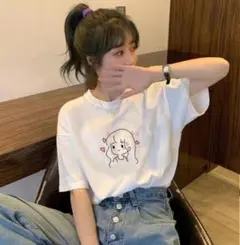 Tシャツ　半袖　プリント　レディース　キャラクターデザイン