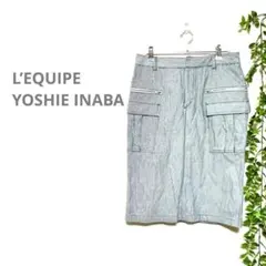 【L’EQUIPE YOSHIE INABA レキップ】ひざ丈　スカート　Mのサムネイル