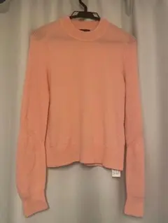 rag&born ピンク カシミヤ100%リブ編み 長袖セーターのサムネイル