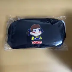 不二家 ペコちゃん　ノベルティ　リバーシブル ポーチ(ブラック)