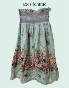 新品　タグ付き　未使用　アクシーズファム 花柄　ベアトップ ミニワンピース