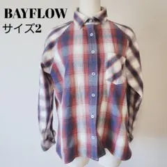 BAYFLOW 赤青チェック フランネルネルシャツ 長袖 2 A0918のサムネイル