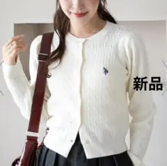 U.S. POLO ASSN. ケーブル ニット カーディガン　アイボリー