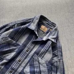 希少90's ST.JOHN'S BAY ヘビーネルシャツ　青系　好配色　XL