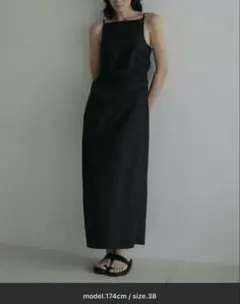 【todayful/新品タグ付き】 バックドレープワンピース 黒 サイズ38 todayful/新品未使用】 バックドレープワンピース 黒 サイズ38