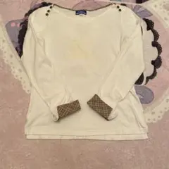 バーバリーブルーレーベル ロンT 長袖 ビッグロゴ チェック柄