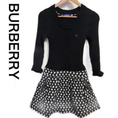 バーバリー BURBERRY リブ編み長袖ワンピース 古着