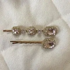 ヘアピン　ストーン　ピンク 量産型