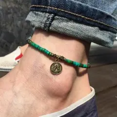 ☆20センチコイン付き☆ターコイズアンクレット☆