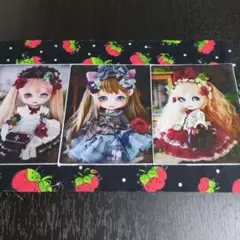 ⑥未使用　可愛い女の子パネル生地3枚＆ロラライハリス生地です。