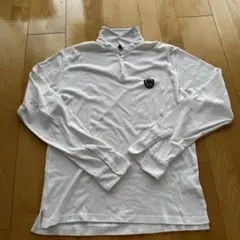 COMME CA ISM ホワイト長袖ポロシャツ L