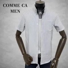 COMME CA MEN 半袖シャツ　ストライプシャツ　カッターシャツのサムネイル