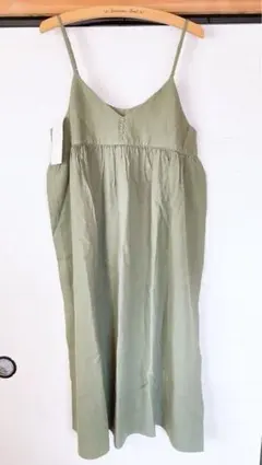 SM2 サマンサモスモス 麻レーヨンキャミワンピース　【新品タグ付き】　カーキ