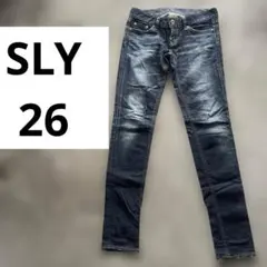 SLY ストレートデニムパンツ　サイズ26 ダークブルーデニム　M L