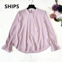 SHIPS シップス 小紋プリント ボウタイ 総柄 ブラウス スカーフタイ