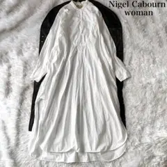 Nigel Cabourn woman バンドカラー ロングシャツワンピース