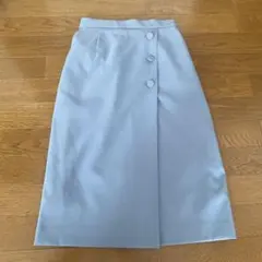 OFUON ライトブルー ボタン付き タイトスカート