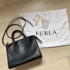 極美品　FURLA 2way レザー　ハンドバッグ　ショルダーバッグ　黒