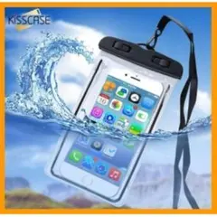 防水ケース 黒 防水ポーチ iphone スマホ 海 プール IPX8 水中