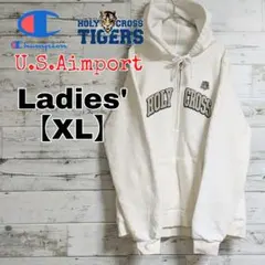 【レアタグ】CHAMPION  カレッジプリント　ハーフジップ【レディースXL】