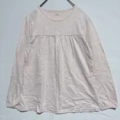 ロンＴ 長袖 無地 くすみピンク シンプル 150cm