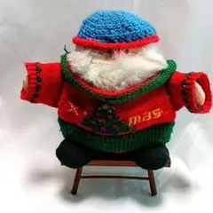 サンタクロースぬいぐるみ　ミニチュアベンチ付　クリスマス人形