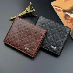 【W83】（ブラック）財布 メンズ 折れ財布 二つ折り コンパクト 薄い 大容量