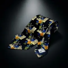 良品 ジバンシー 風車 花柄 メンズ ネクタイ ファッション小物 ブラック系