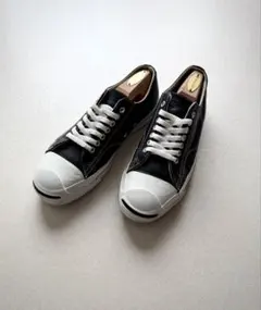 90s USA製 コンバース ジャックパーセル ブラックレザー ビンテージ8.5