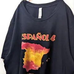 ベラキャンバスESPANOL4ロンドンハイスクールTシャツブラック黒XL古着