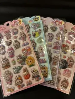 ラブブ ポップシール かわいいキャラクター 4枚セット