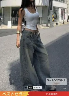 Shein デニム　ジーンズ　Y2K ストリート　XL 試着のみのサムネイル