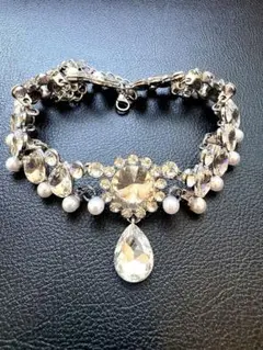 チョーカー ネックレス パール ビジュー ゴージャス 韓国風 パーティー