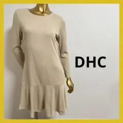 【4533】DHC 千鳥柄 長袖 フレアワンピース Mのサムネイル