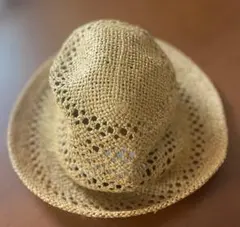 値下げ！SMELLY ベージュ 麦わら帽子 サイズ調整可能のサムネイル