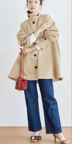 ベースメントオンライン　トレンチコート　ベージュ BASEMENT - basement online ショート丈トレンチコートの通販 by merci